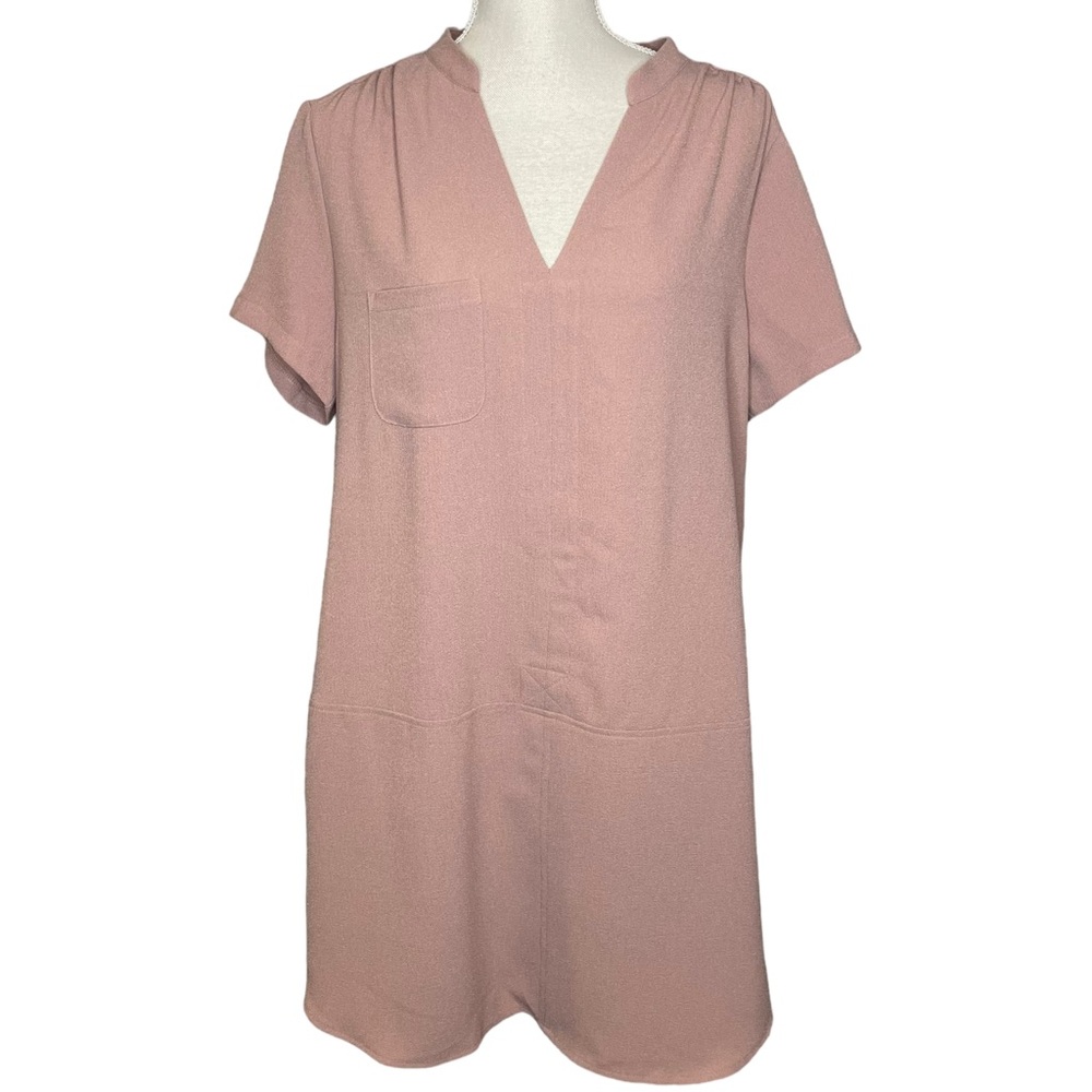 Lush Pink V-Neck Sheath Dress Size X-Large